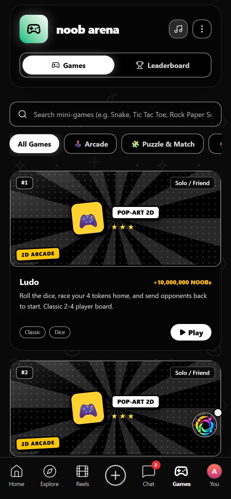 NOOB Games on NOOB Socials